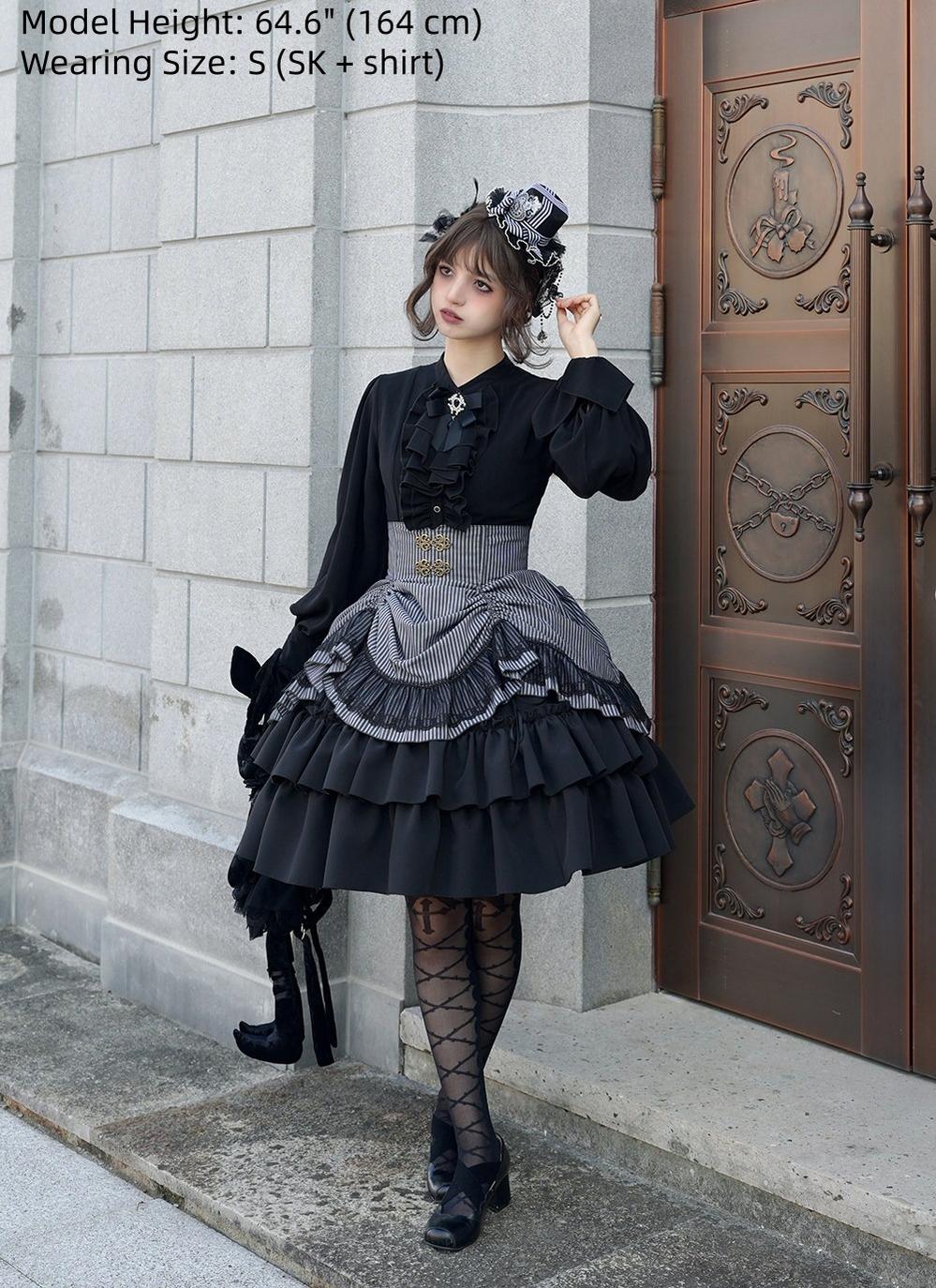 Perint Manor - Gothic Lolita Striped Dress, Tailor-made