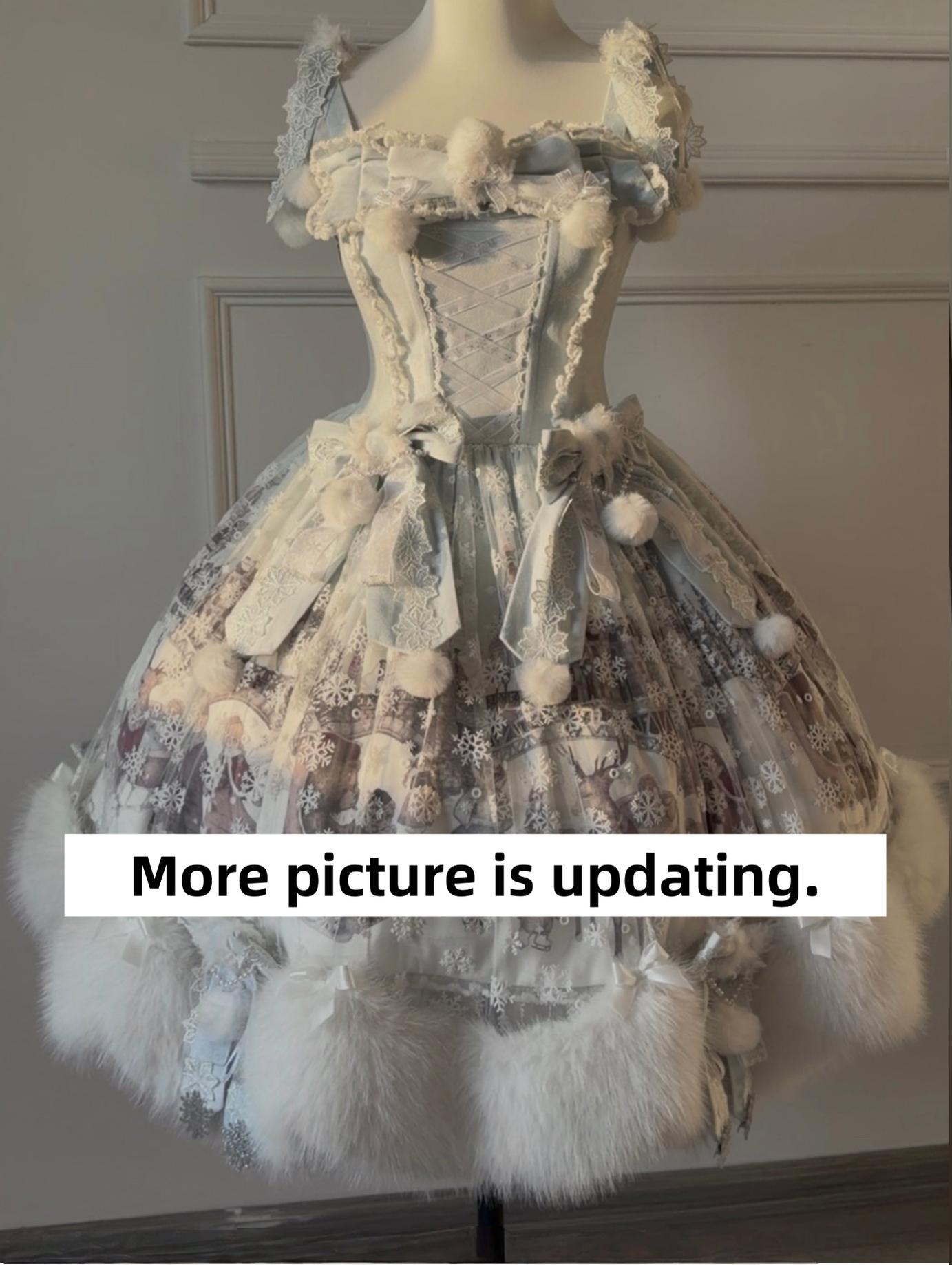 Jiuniangtutao - Edelweiss Moment - Fluffy Sweet Lolita JSK, Snow Details 44264:802060