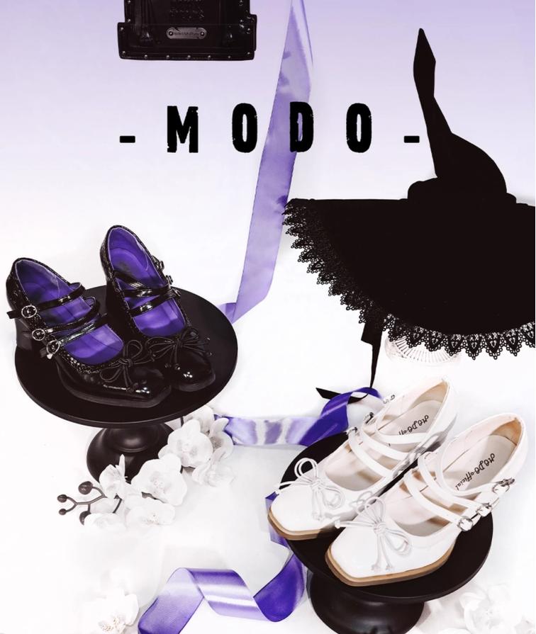 MODO - Gothic Lolita Shoes Chunky Heels with Snake-Pattern and Bow 42593:747745