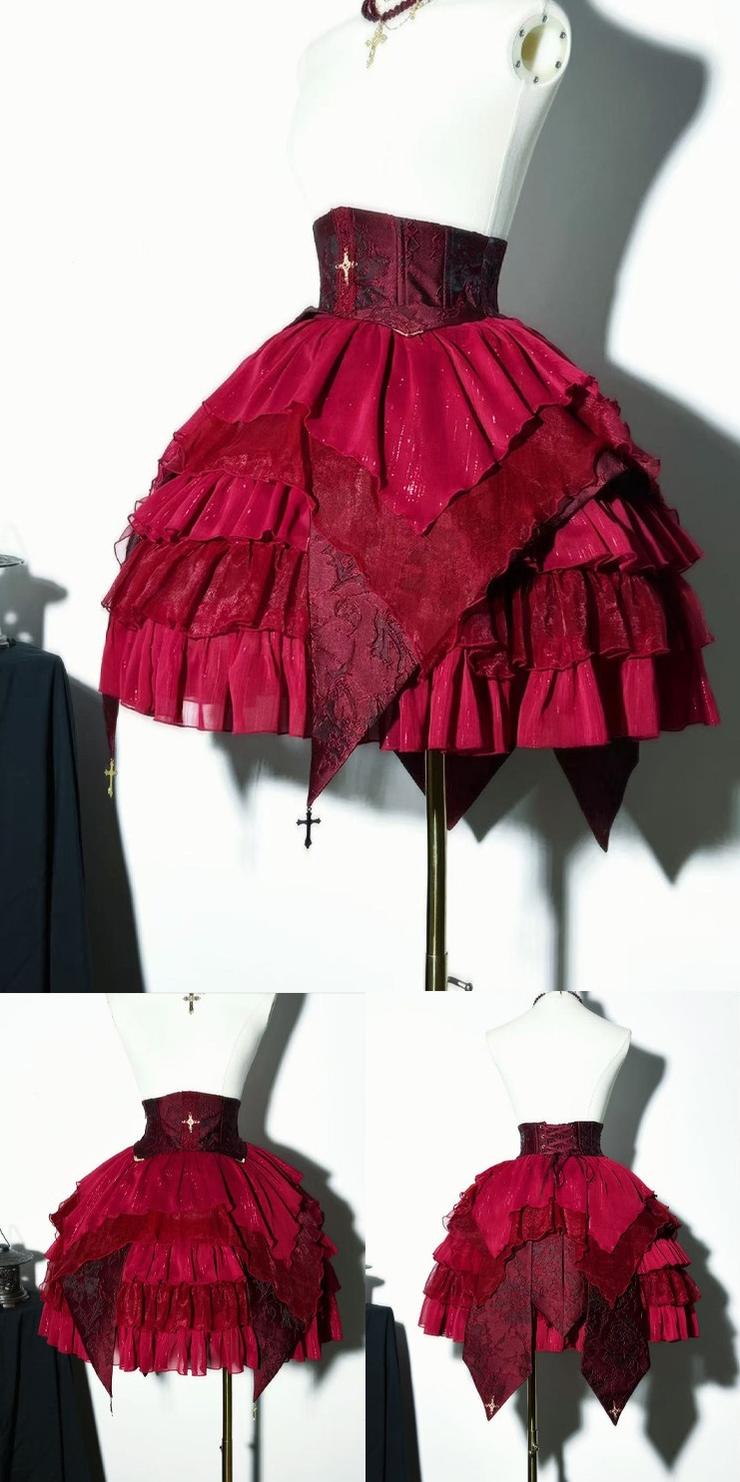 Genesis and Armageddon - Gothic Lolita High-low Hem Shirt, Boning SK 44737:820959