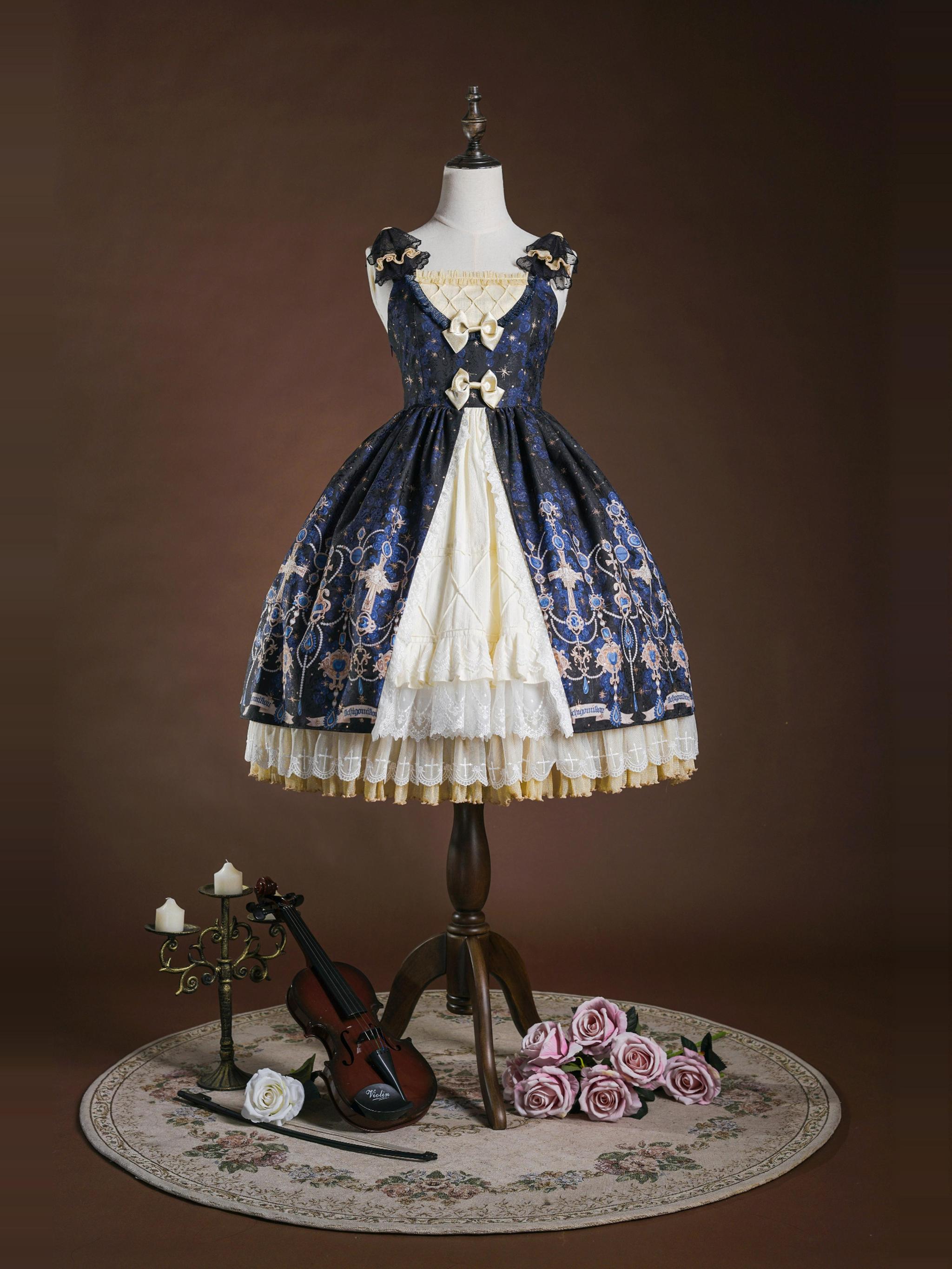 Strawberry Witch~Classic Lolita JSK Suit Gold Foil Stamping Lolita Dress (2XL 3XL L-XL S-M) 41218:687788