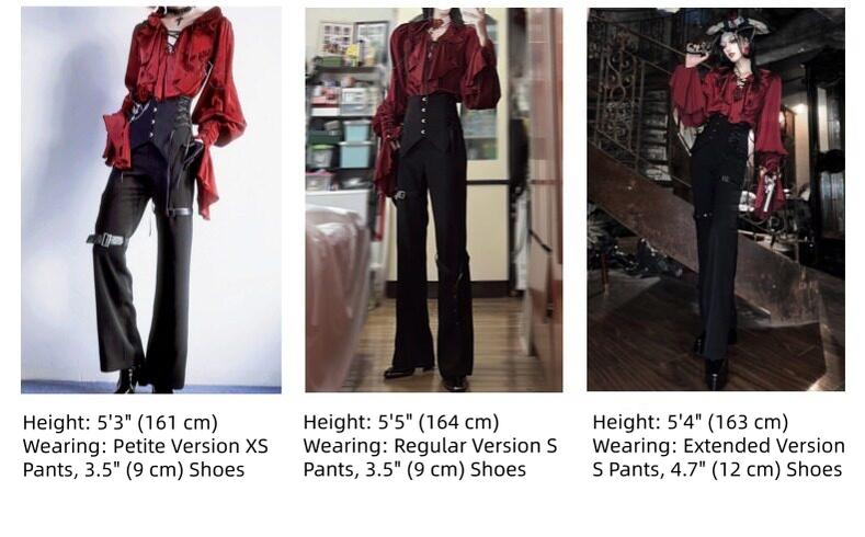 Ouji Lolita V-Line Backless Blouse & Slight Flare Pants 45671:858347