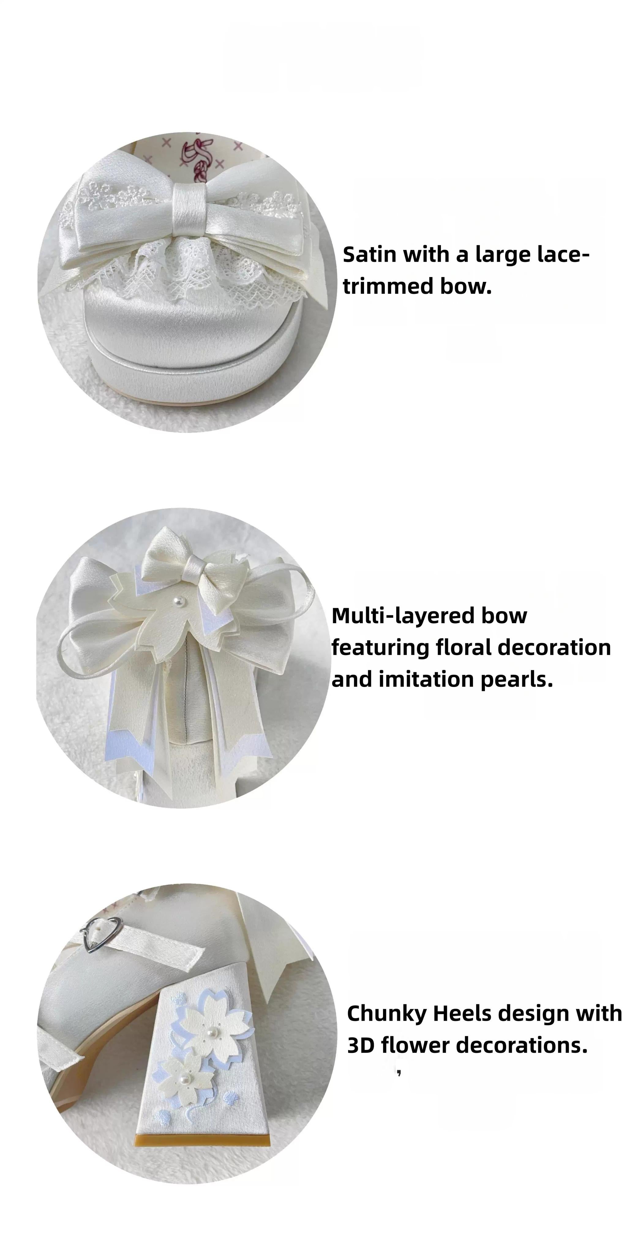 Sakura Oath - Sweet Lolita Chunky Heel, 3D Floral Decoration 44458:809029