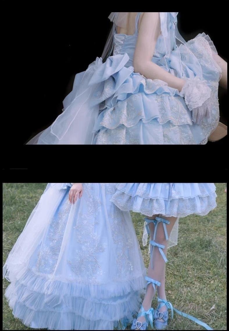 Daydream Whisper - Endless Summer - Bridal Wedding Lolita JSK Open-Back Dress 43043:776271