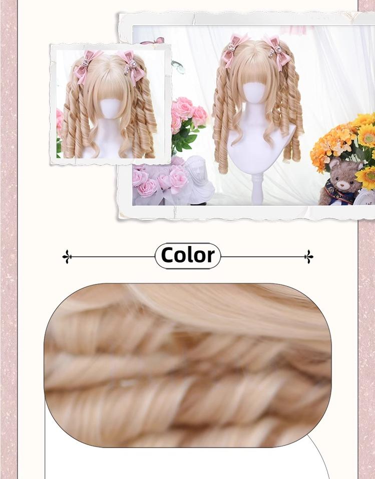 Dalao Home - Retro Lolita Wig, Detachable Roman Curl Ponytails