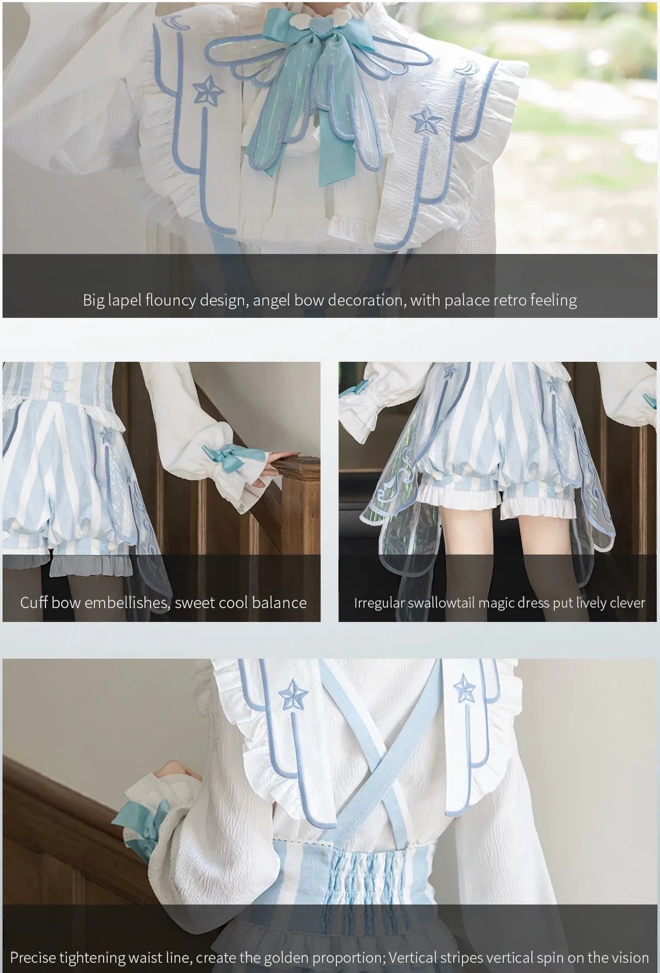 Angelic Covenant - Ouji Lolita Prince Outfit Set, Angel Wing Trailing 45761:861261
