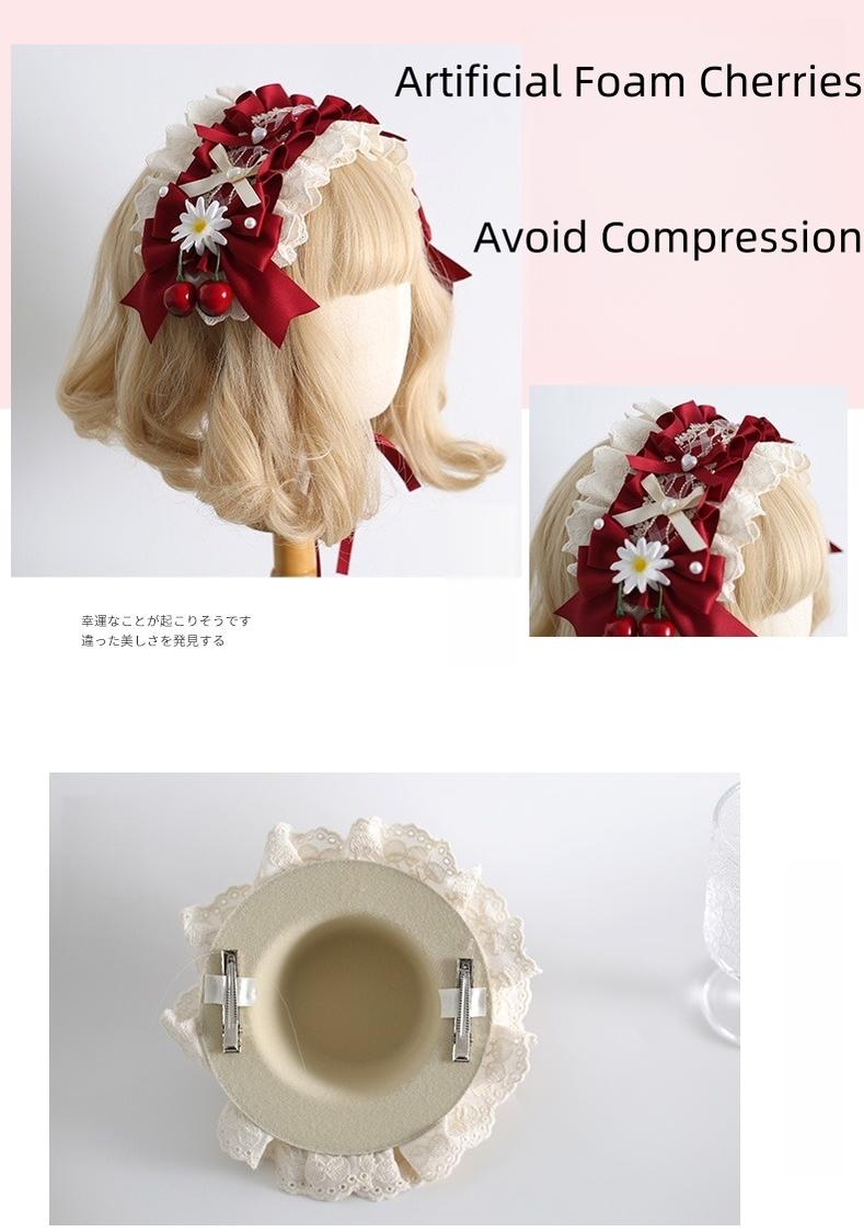 Xiaogui - Country Lolita Headdress, Daisy & Cherry Inspired
