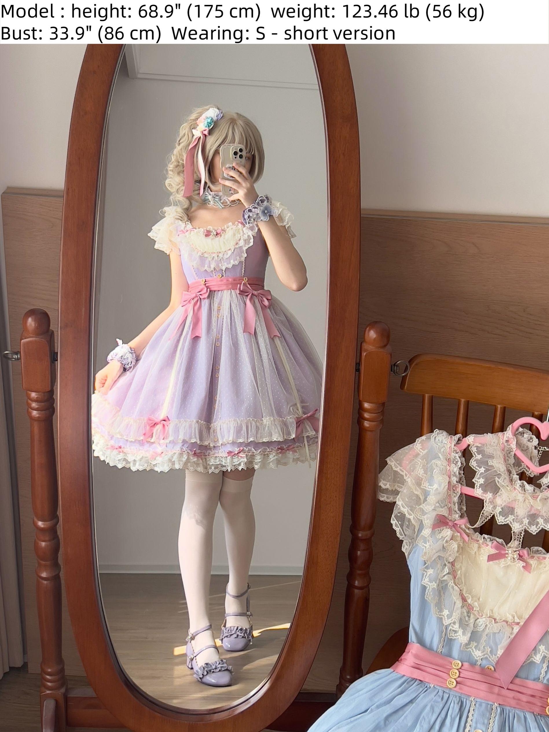 Uncle's Workshop - Fluttering Cherry Spring Strings - Cotton Sweet Lolita JSK Dress 42196:776801