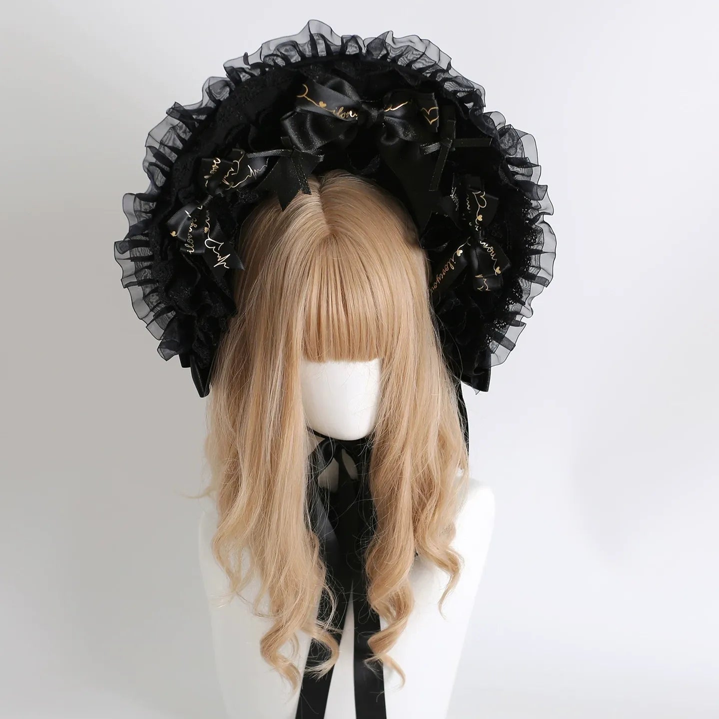 Black-gold Classic Lolita Headpiece, Gold Stamping Accent 45849:865435