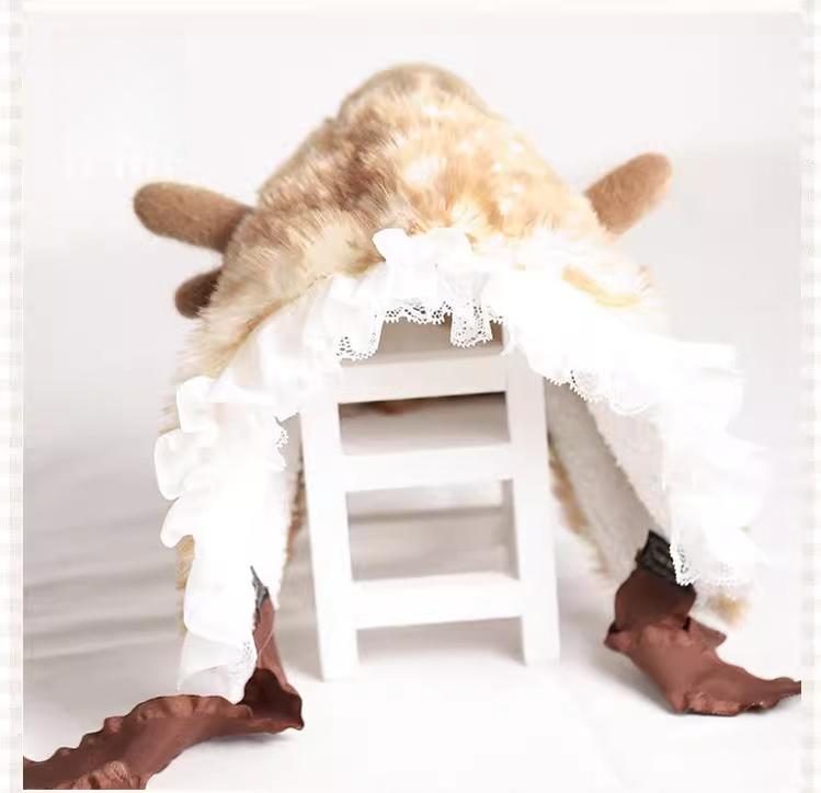The Accessories' Story - Plush Kawaii Lolita Winter Hat, Deer Ear One Size (fits most head sizes) Deer Ear Hat