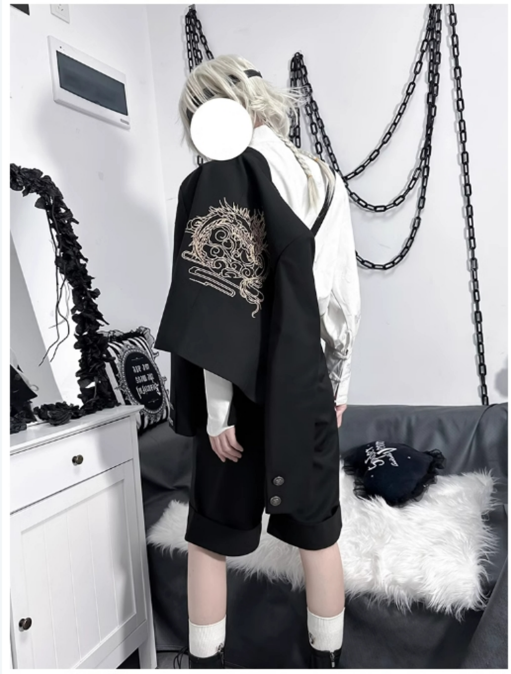 CastleToo - Chinese-style Han Element Zhongshan Suit Dragon and Crane Pattern