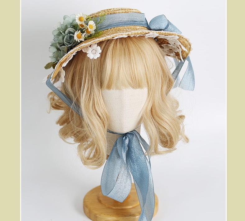 Xiaogui - Elegant Lolita Flower Bow Lace Sunhat