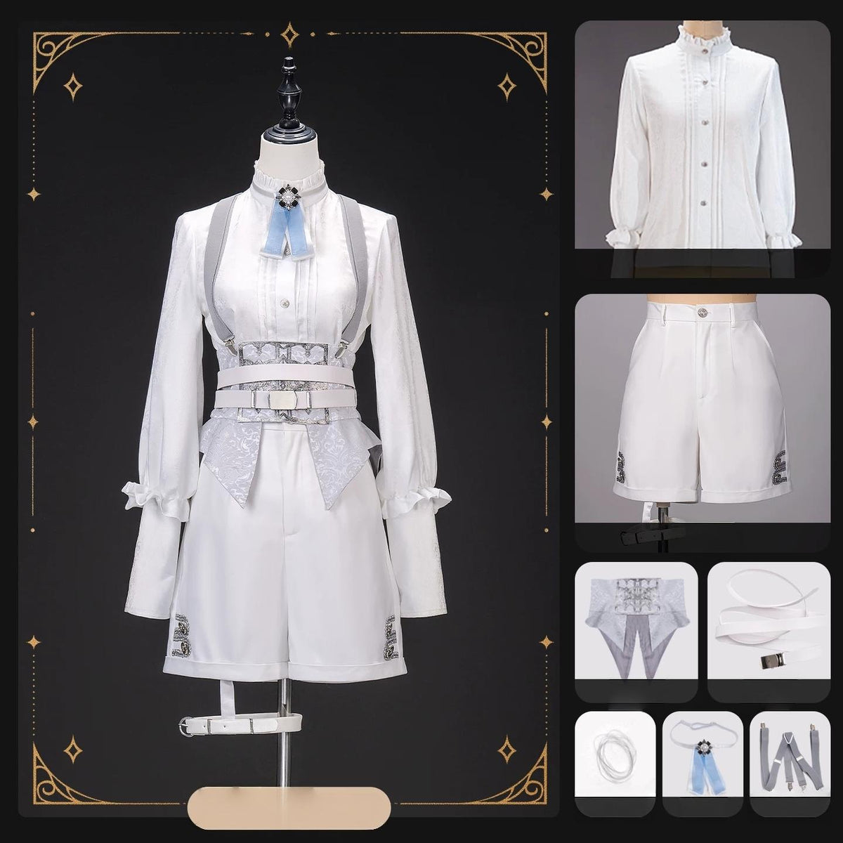 Canticle of Rites - Military Ouji Lolita Jacket & Shorts Set, Detachable Train (2XL L M S XL / Pre-order) 46053:873864