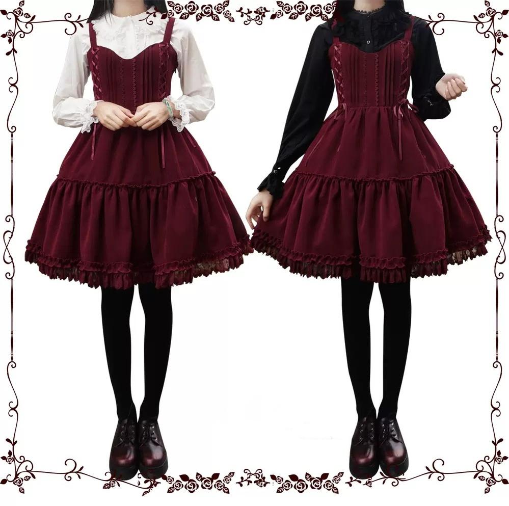 Tiny garden - Garden Waltz 1.0 Burgundy Autumn Winter Lolita JSK
