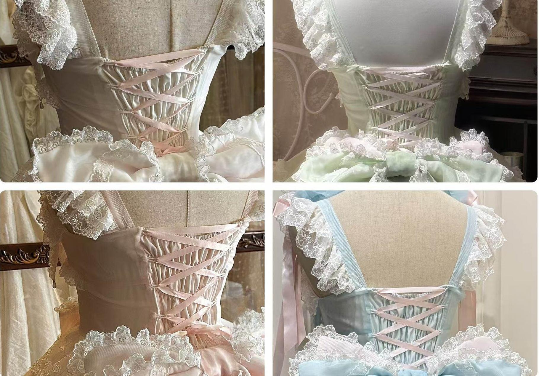 Sakura Snow Love Song - Wedding Sweet Lolita JSK Dress, Lace & Bows Details 44530:812616