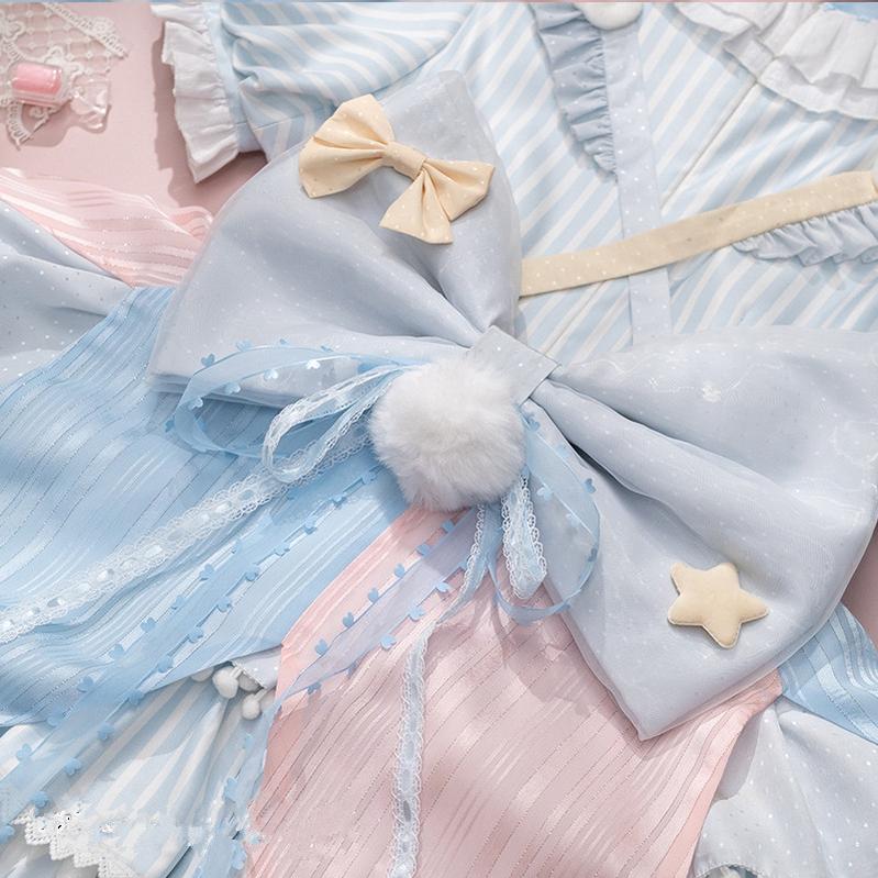 Forest Fluorescent Carps~Ouji Lolita OP Dress Circus Lolita Strip Prince Suit (L M S XL) 38690:596600