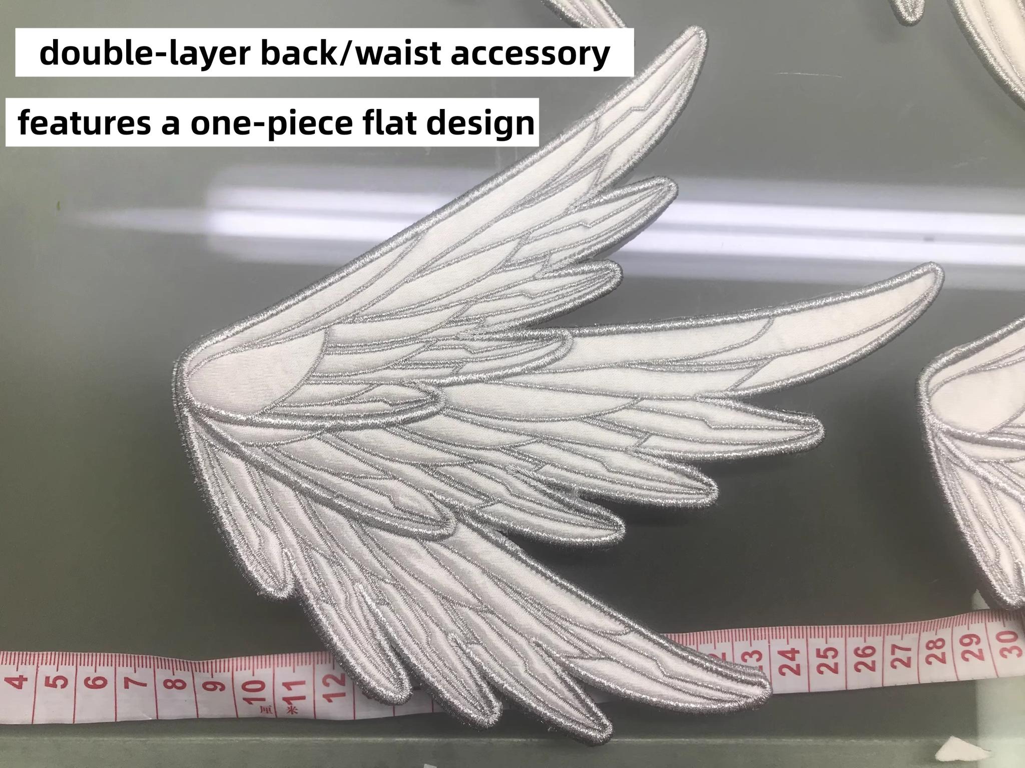 LustrE - Metallic Angel - Silver-white Punk Lolita JSK, Wing and Rhinestone Details (L M S XL XS) 44276:801981