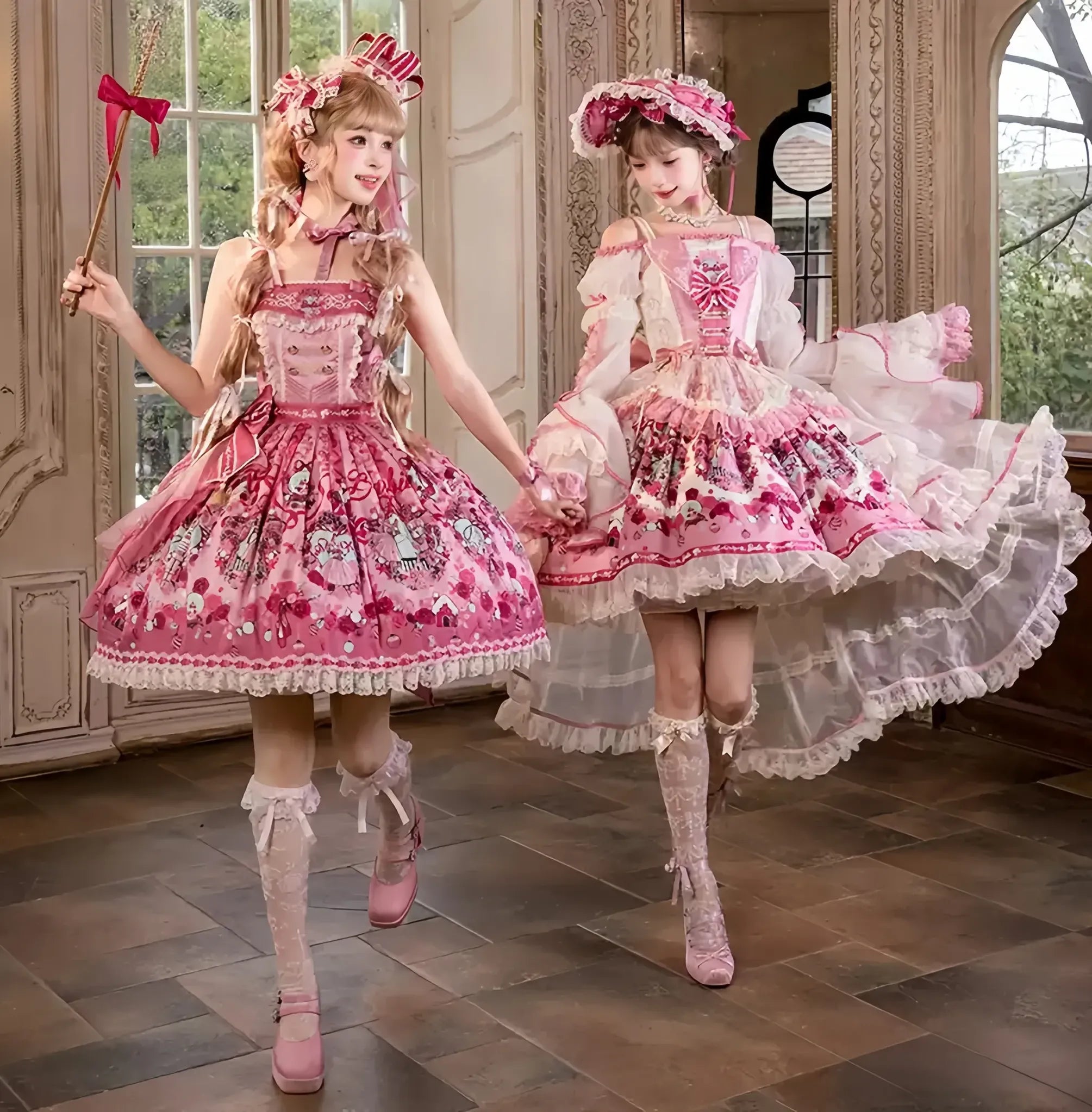 Nutcracker - IP Collaboration Sweet Lolita JSK & OP, Princess & Rose Print 45890:866932