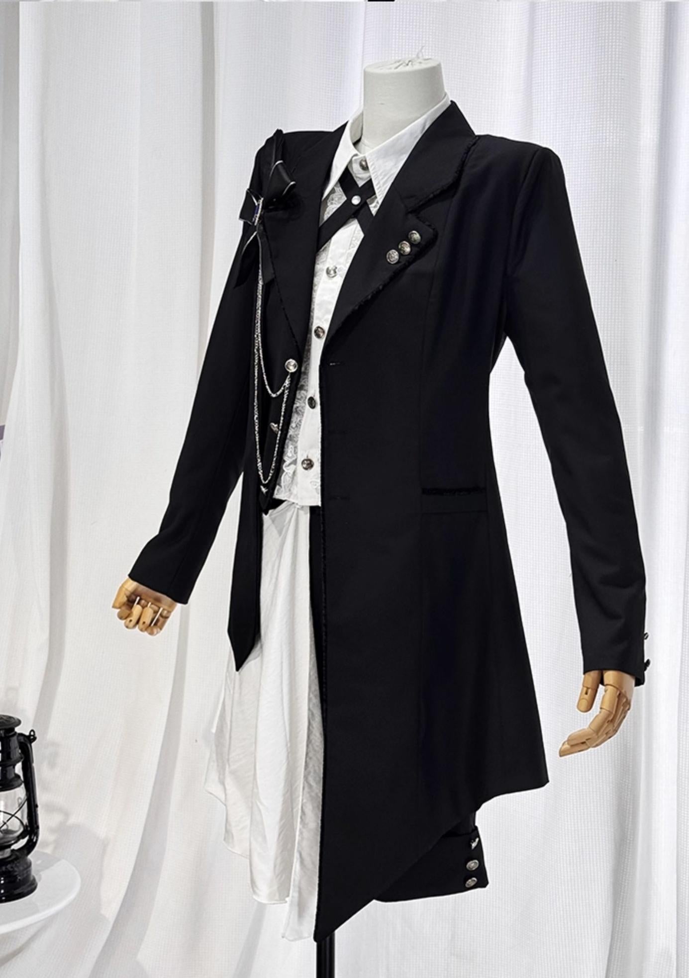CastleToo - Black Tea Concerto - Ouji Lolita Outfit, Long Vest & Jacket 44022:792473