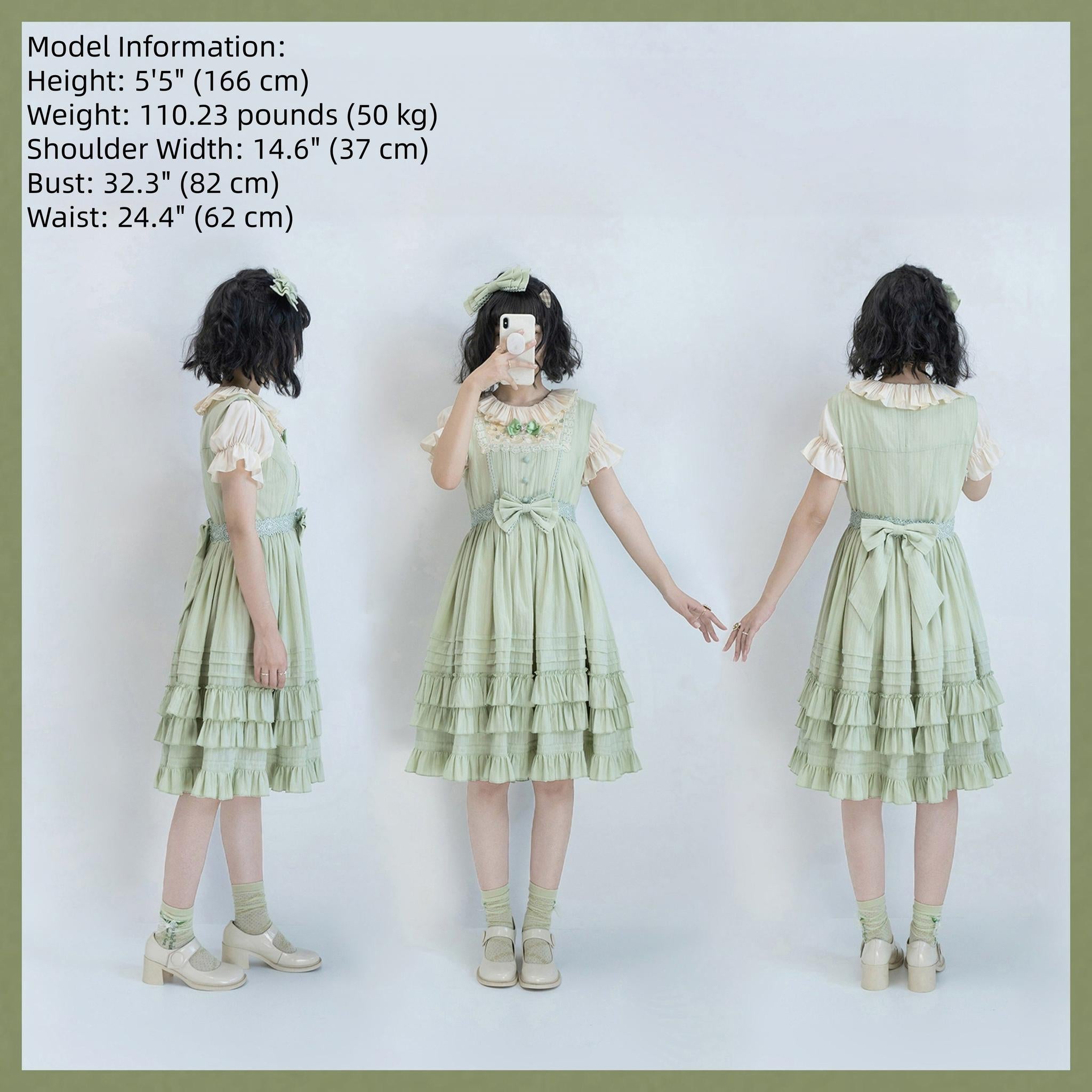 Nelly Girl - Cotton Summer Lolita JSK Dress with Embroidery 1316:857931