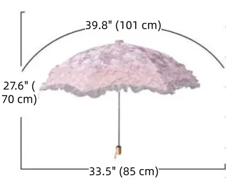 Foldable Princess Lolita Parasol with Sunscreen Sequin