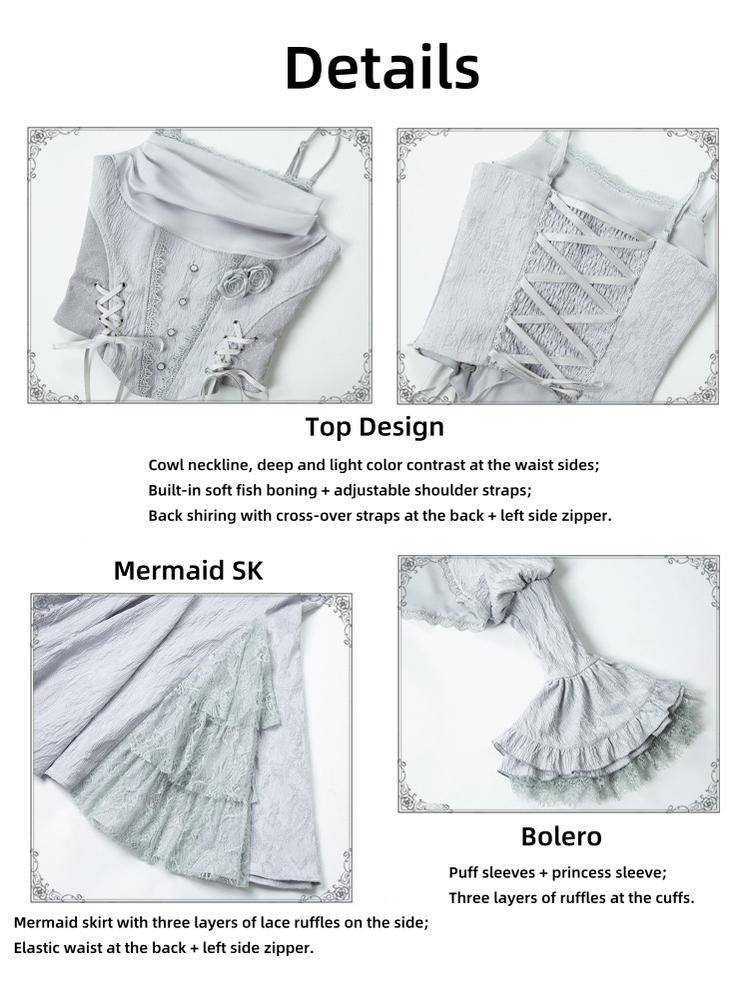 With PUJI - Letter and Poetry · Twilight - Gothic Witch Lolita SK Suit Bodice Mermaid Dress