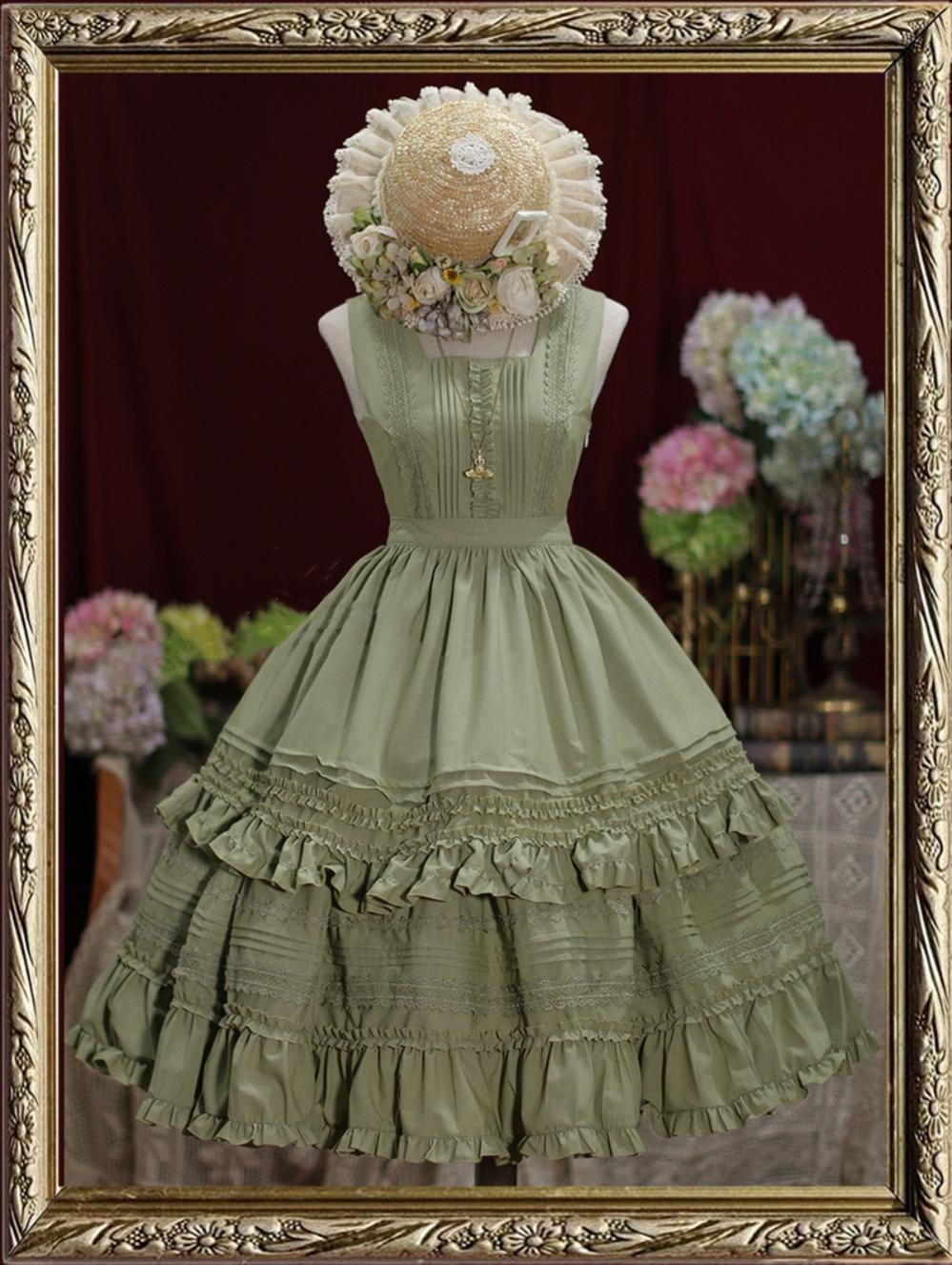 Tiny Garden~Nocturne Reminiscence~Elegant Lolita JSK Dress Multi-Wear Apron Dress Set 19290:596370