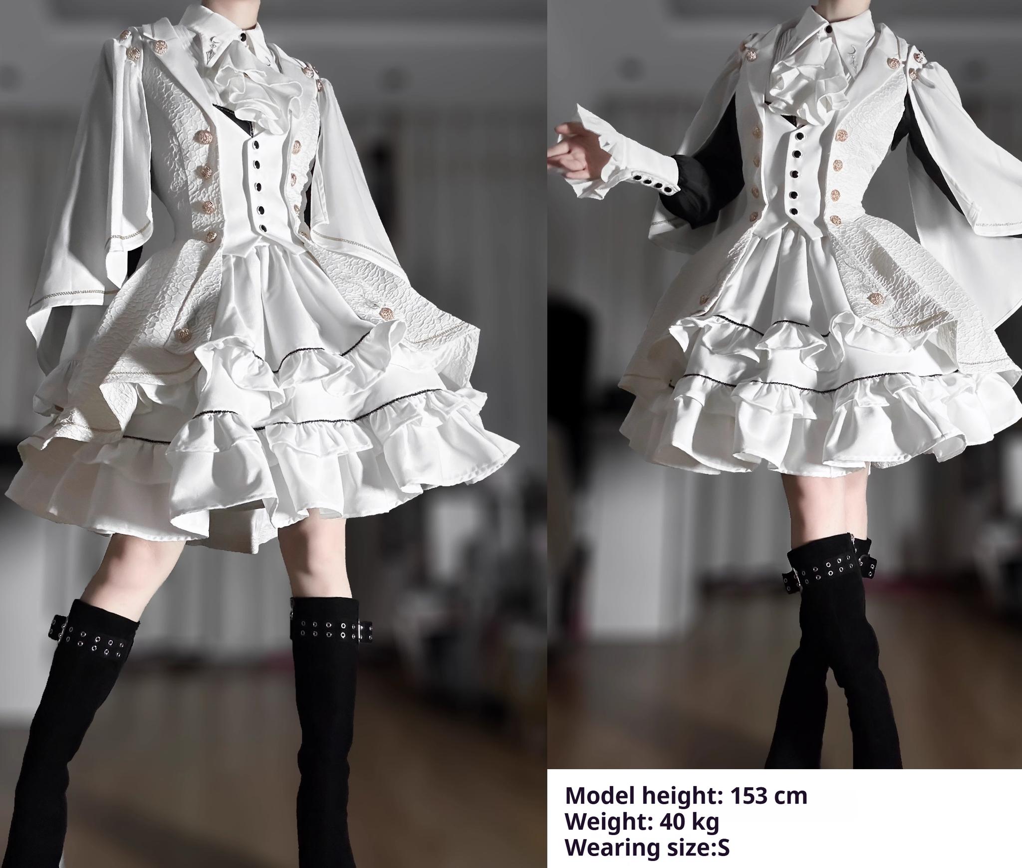 SilentMars~Fallen Moon Rule~Military Lolita Shirt Set Retro Knight Style Blouse 41196:687634