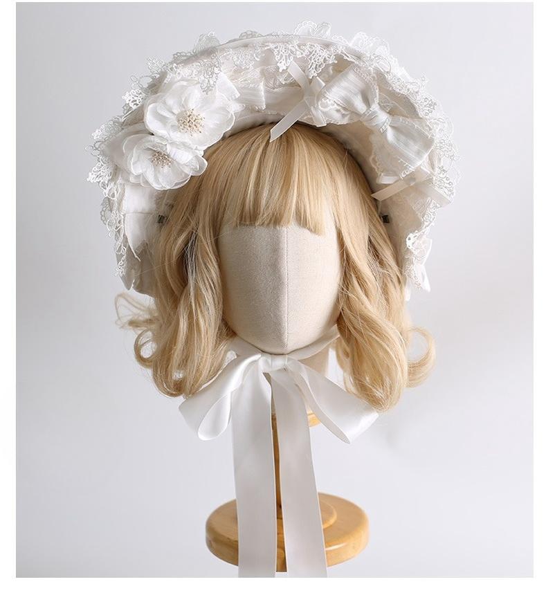 Xiaogui - Classic Lolita Lace Headdress Pure White Lolita Head Accessory BNT only (with fixed clip)