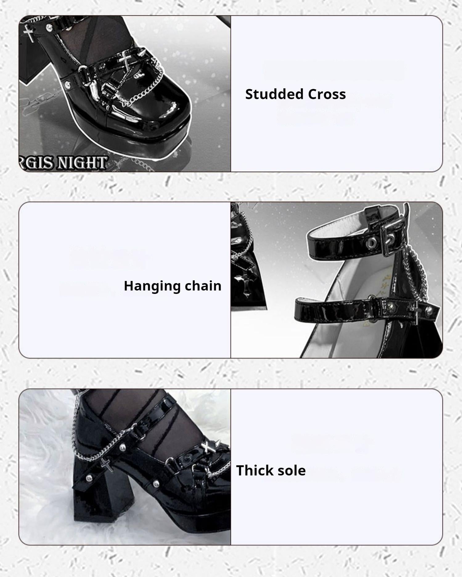 The night of the witch Lolita~Punk Lolita Heels Y2K Elegant Lolita Shoes 39908:643780