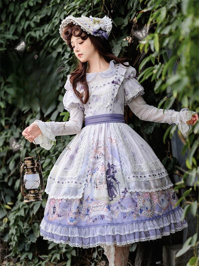 B.Dolly - Rabbit Tea Party - Sweet Lolita Printed Dress, OP & JSK 41530:701464