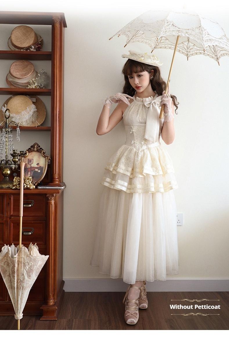 Urtto - Moonlight Dance - Elegant Lolita Halter-neck JSK Dress in Ballet Style 42588:746533