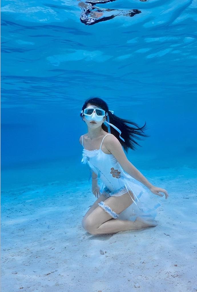 Tan Tuan - Water Melody - Lolita Inspired Swim Suits with Hollow-out Detail and Trailing
