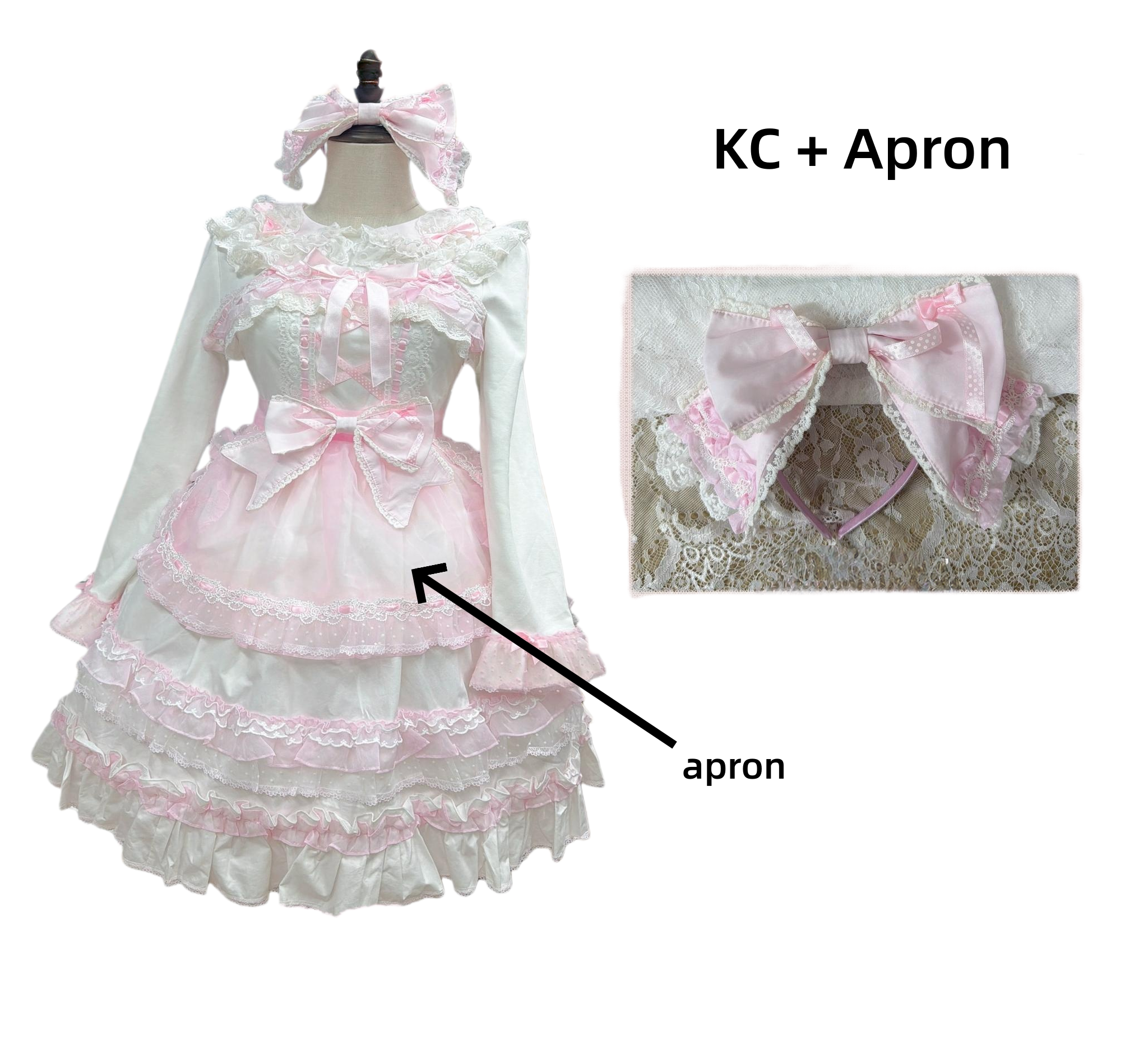 Little Dessert Chef - Old School Lolita JSK Dress, Cream-Like Ruffle (M) / L M S XL) 45028:834742