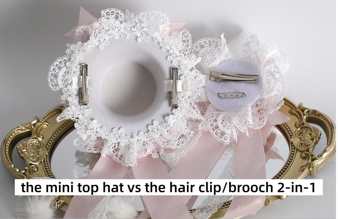 Lolita Headdress, Bunny Ear KC, Embroidered Lace