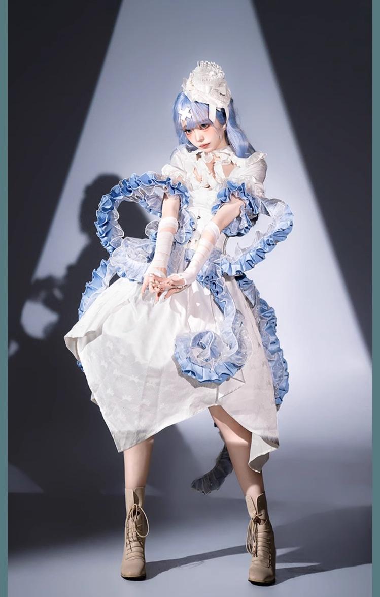 Camouflage Humanoid - Eerie Devour - Gothic Lolita Tentacle-like Petticoat and Short-Sleeved OP