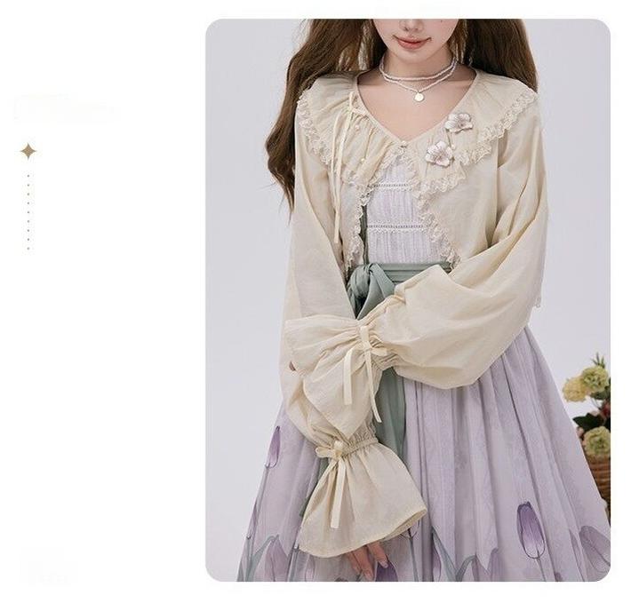 NyaNya - Four Seasons - UPF50+ Daily Lolita Light Cardigan With Embroidered Floral