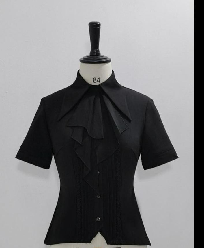 The Dawn of Arrival - Ouji Lolita Fitted Blouse with Detachable Jabot (2XL L M S XL) 45657:857187