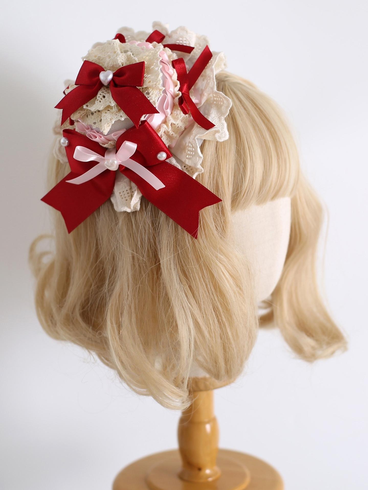 Xiaogui - Sweet Lolita Headdress, Triangle Cake Clip A Small Top Hat (with fixed clip)