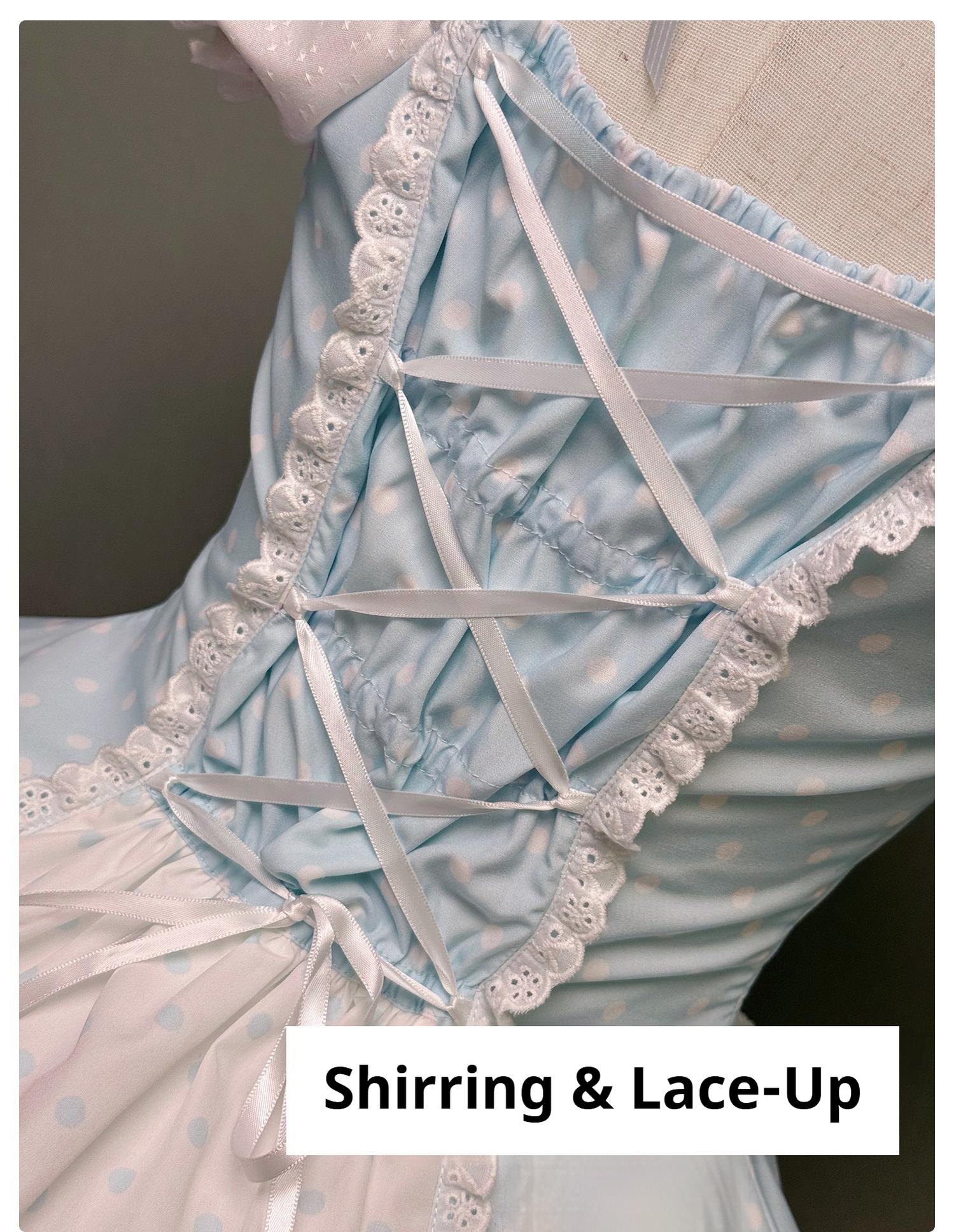 Old School Lolita Halter Neck OP Dress, Polka Dot Accent 43701:783561