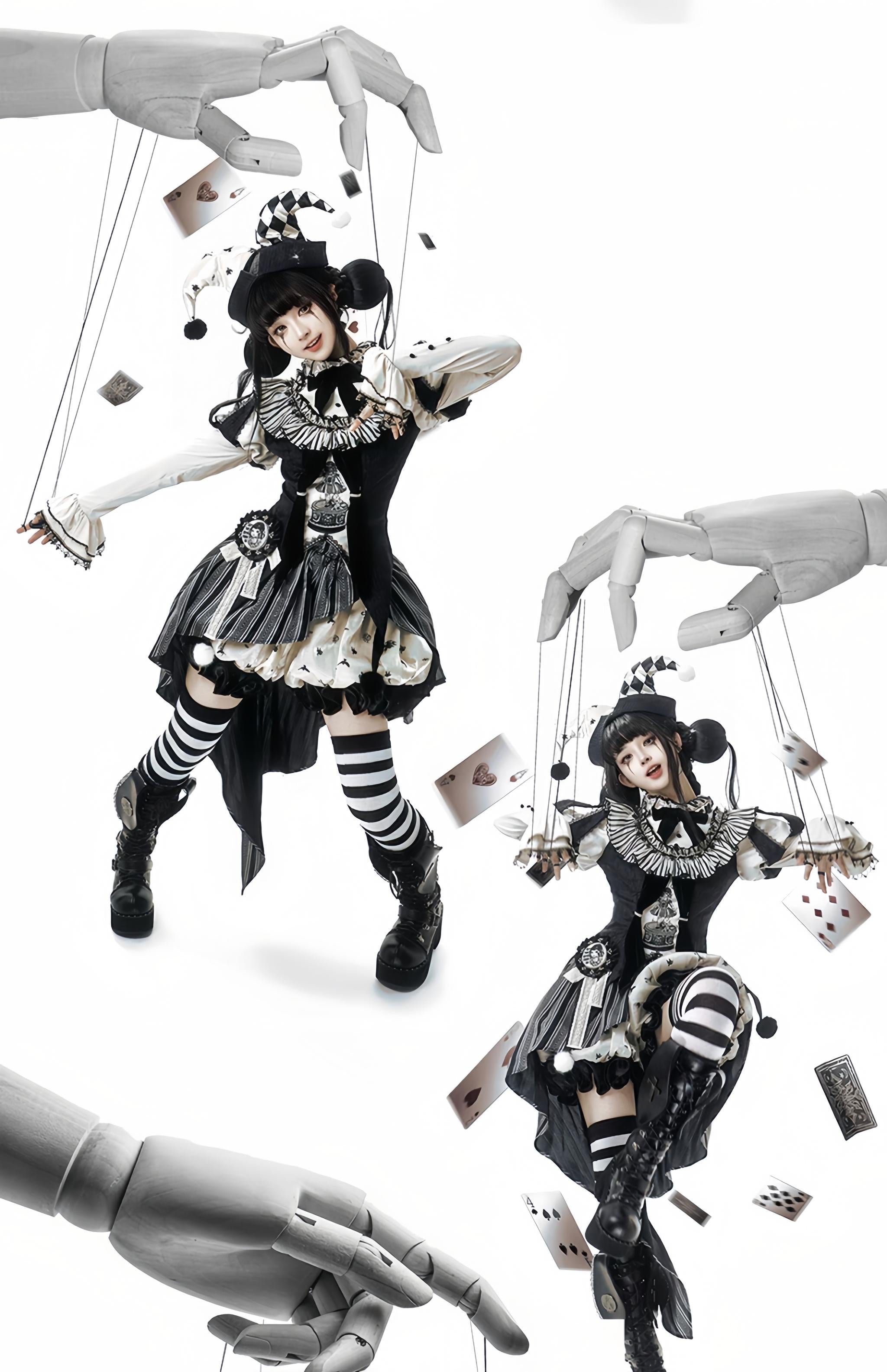 LizBird - Bizarre Toy Box - Halloween Gothic Lolita Skirt Suit Goth Shirt and Bloomers 41912:718744