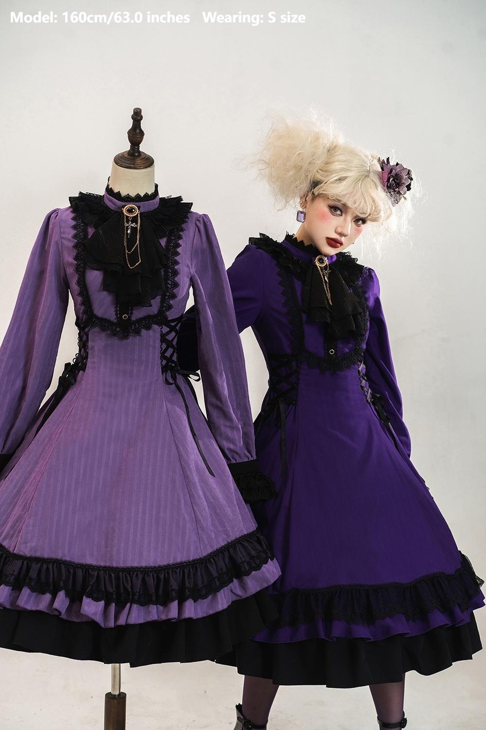 Miss Point - Perintz Manor - Gothic Lolita OP Long Sleeve Retro Lolita Dress 39904:643108