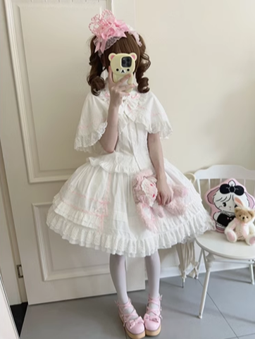 AerialCat - Praying Snowfall - Old School Lolita Skirt Suit Cape Princess Sleeve Shirt 39180:615994