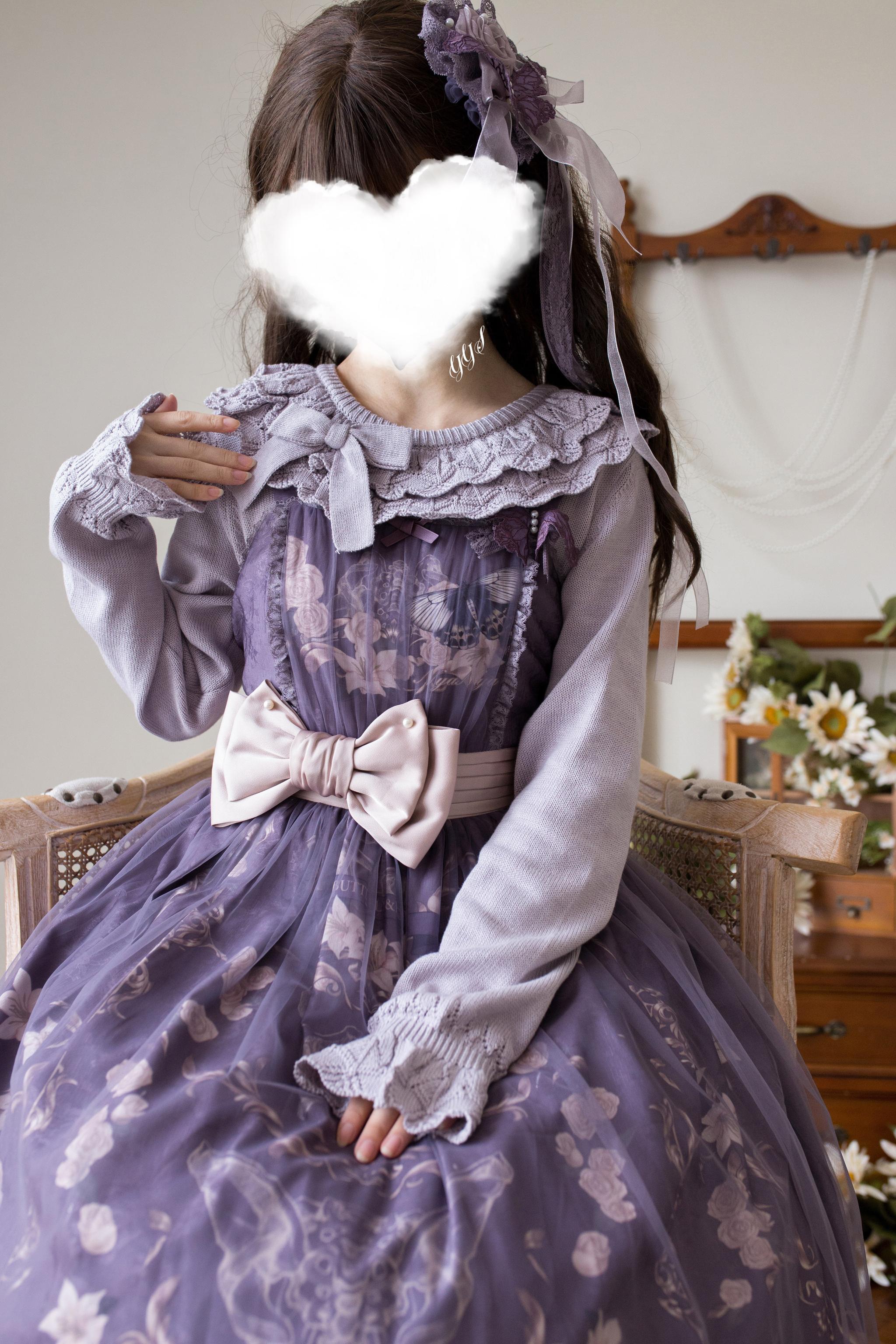 MIST - Nana - Sweet Lolita Sweater, Detachable Bow 44201:798389