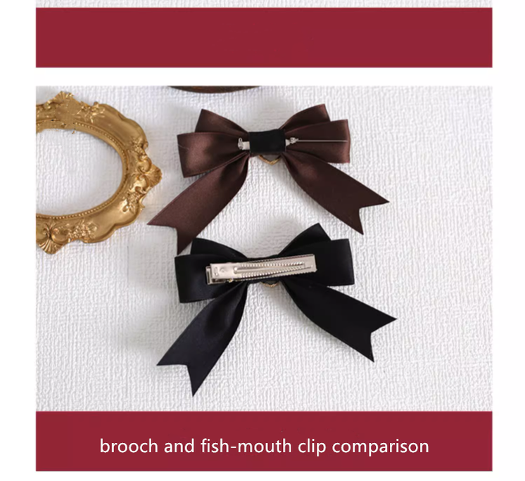 Xiaogui - Handmade Kawaii Bow Clips Brooch Multicolors