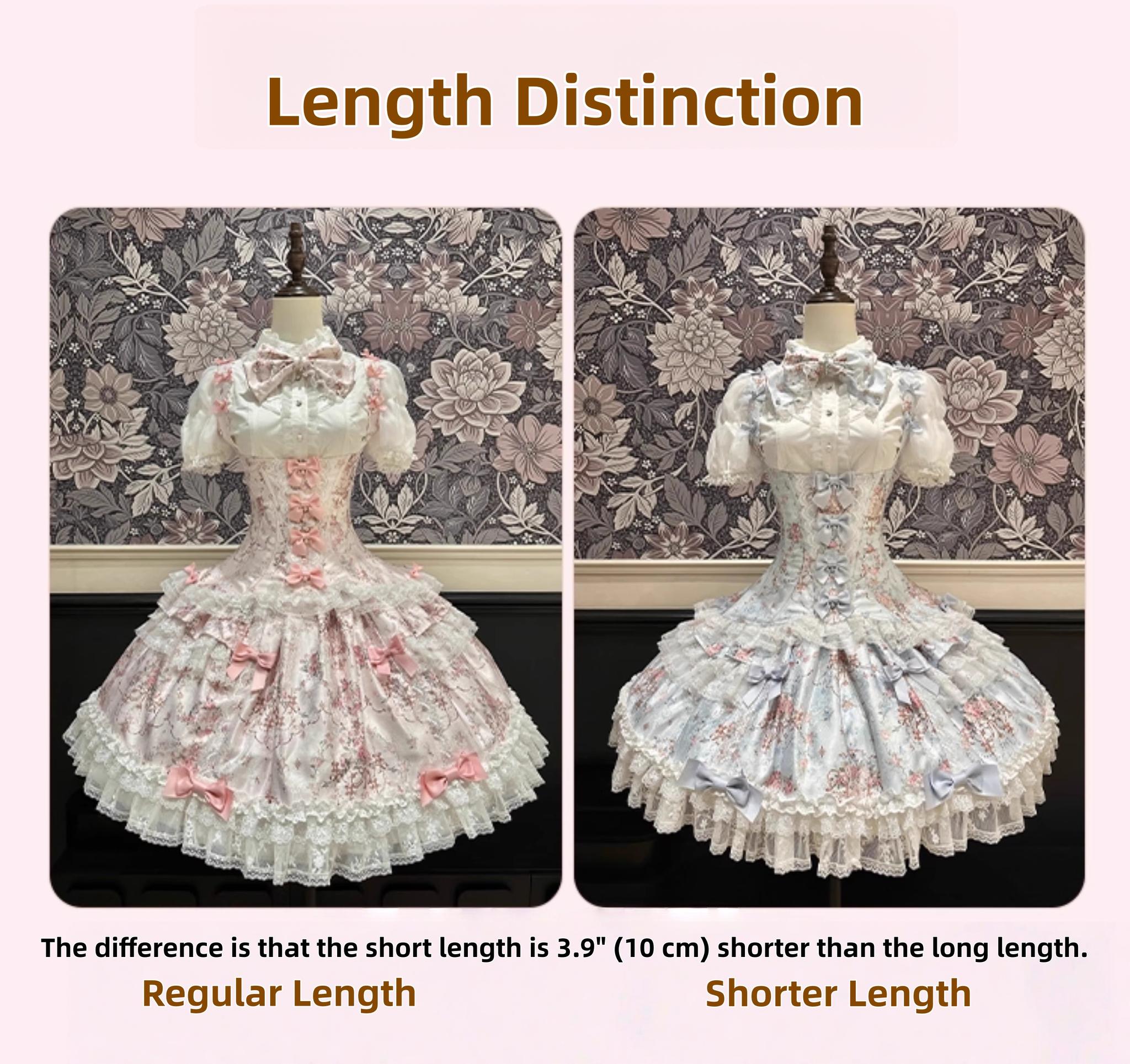 Mengfuzi - FLower in the Mirror - Old-School Lolita Bodice & SK Set, Short-Sleeved OP 44280:802313