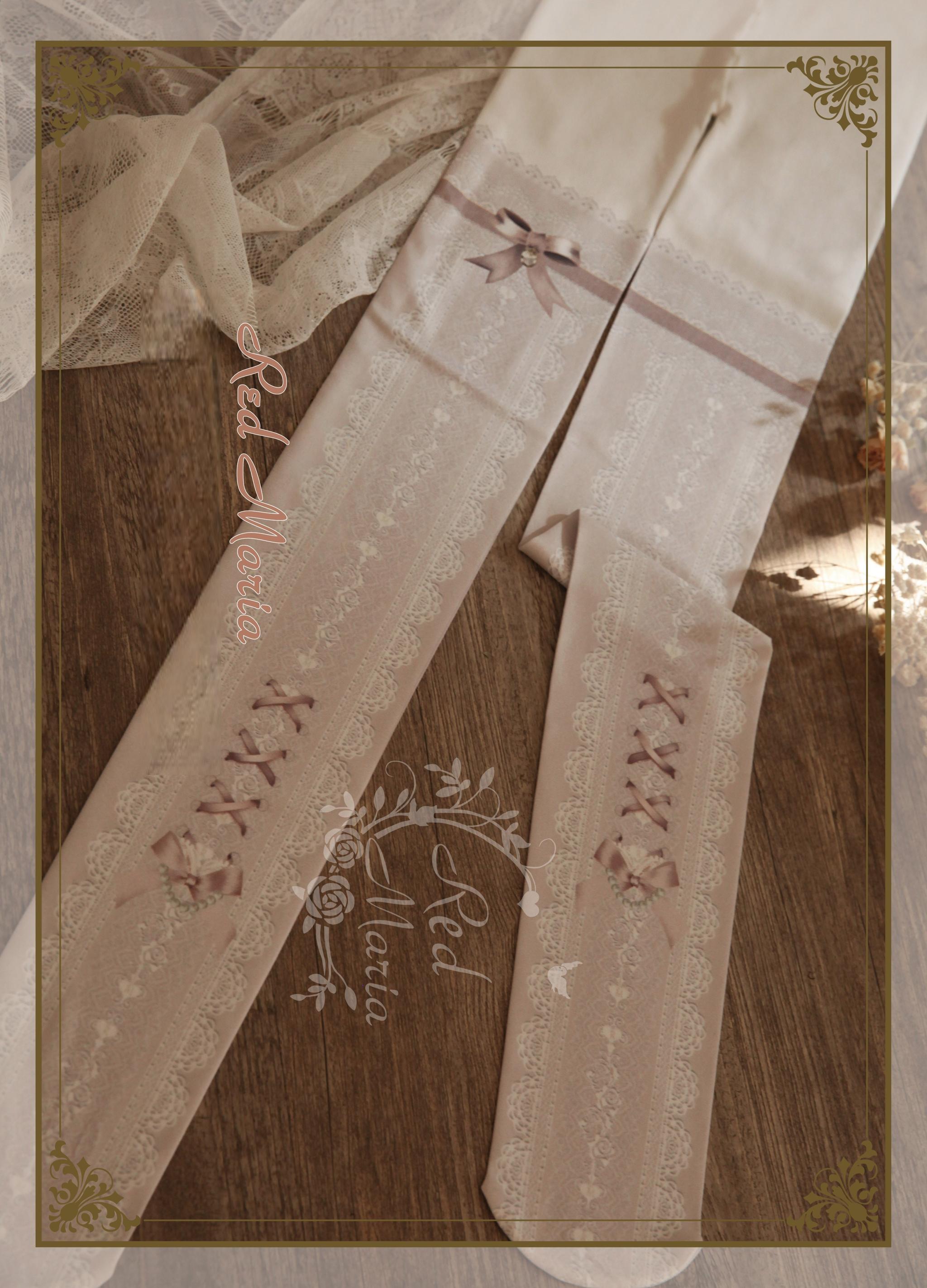 Red Maria - Lace Printed Bow 80D Lolita Tights Multicolors 4166:779271