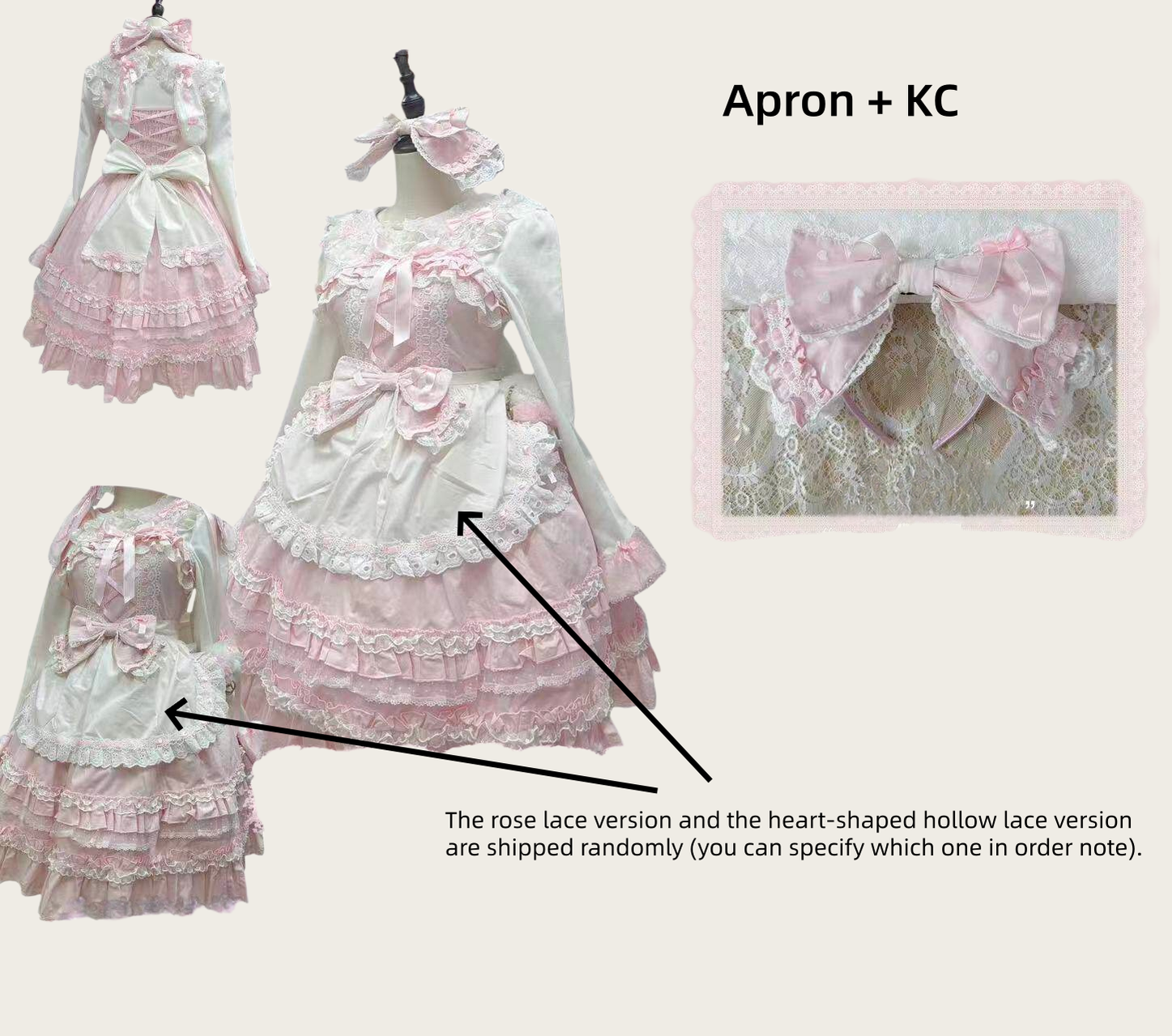 Little Dessert Chef - Old School Lolita JSK Dress, Cream-Like Ruffle (M) / L M S XL) 45028:834736