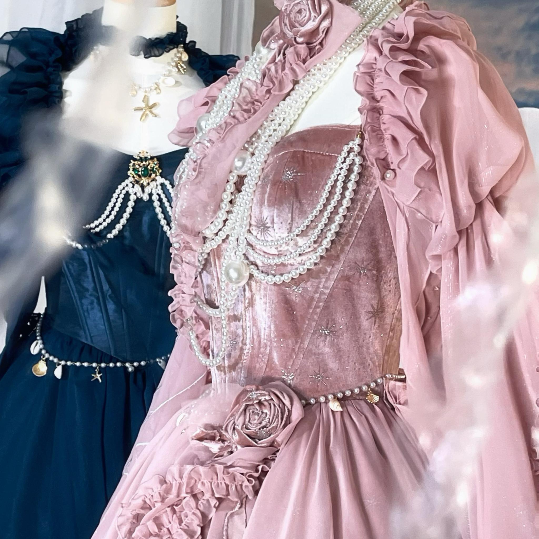 Atlantis - Gorgerous Classic Lolita Star Velvet JSK & Corset Skirt Set 45514:852526