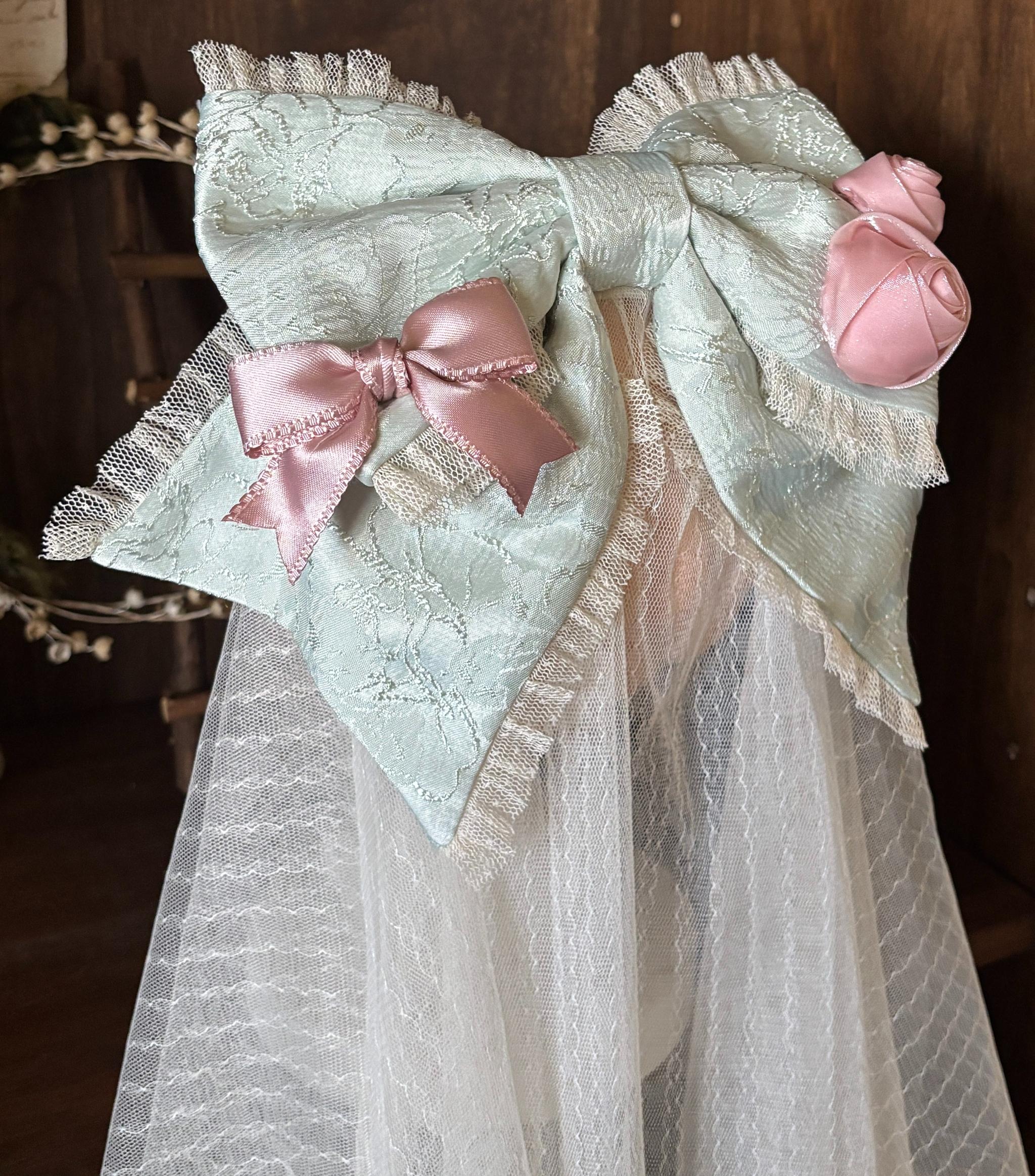 Lotus Crossing - Sweet Lolita Tiered Hem JSK Dress with Satin Bow (L M S XL) 45302:844790